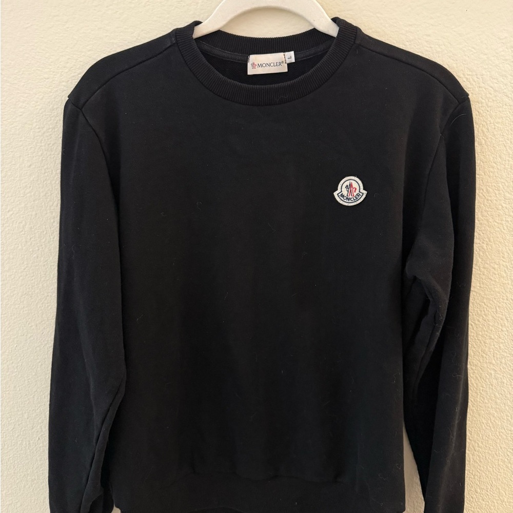 Moncler Classic Black Crewneck Sweatshirt